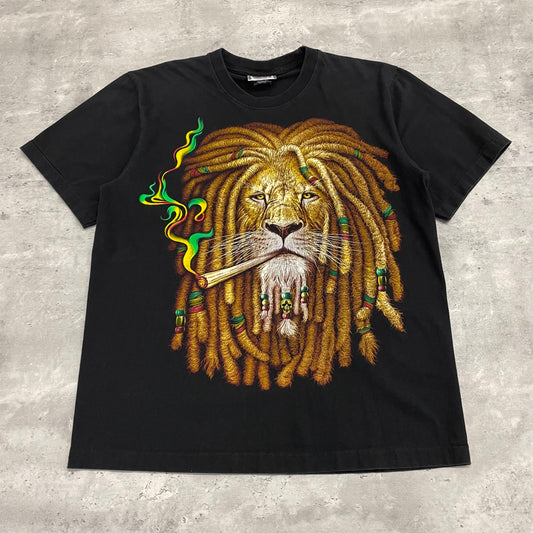 00s Rastafarian Lion T-Shirt Size L