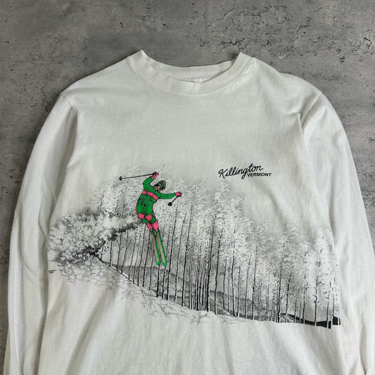 80's Killington Vermont Ski Long Sleeve Shirt size M