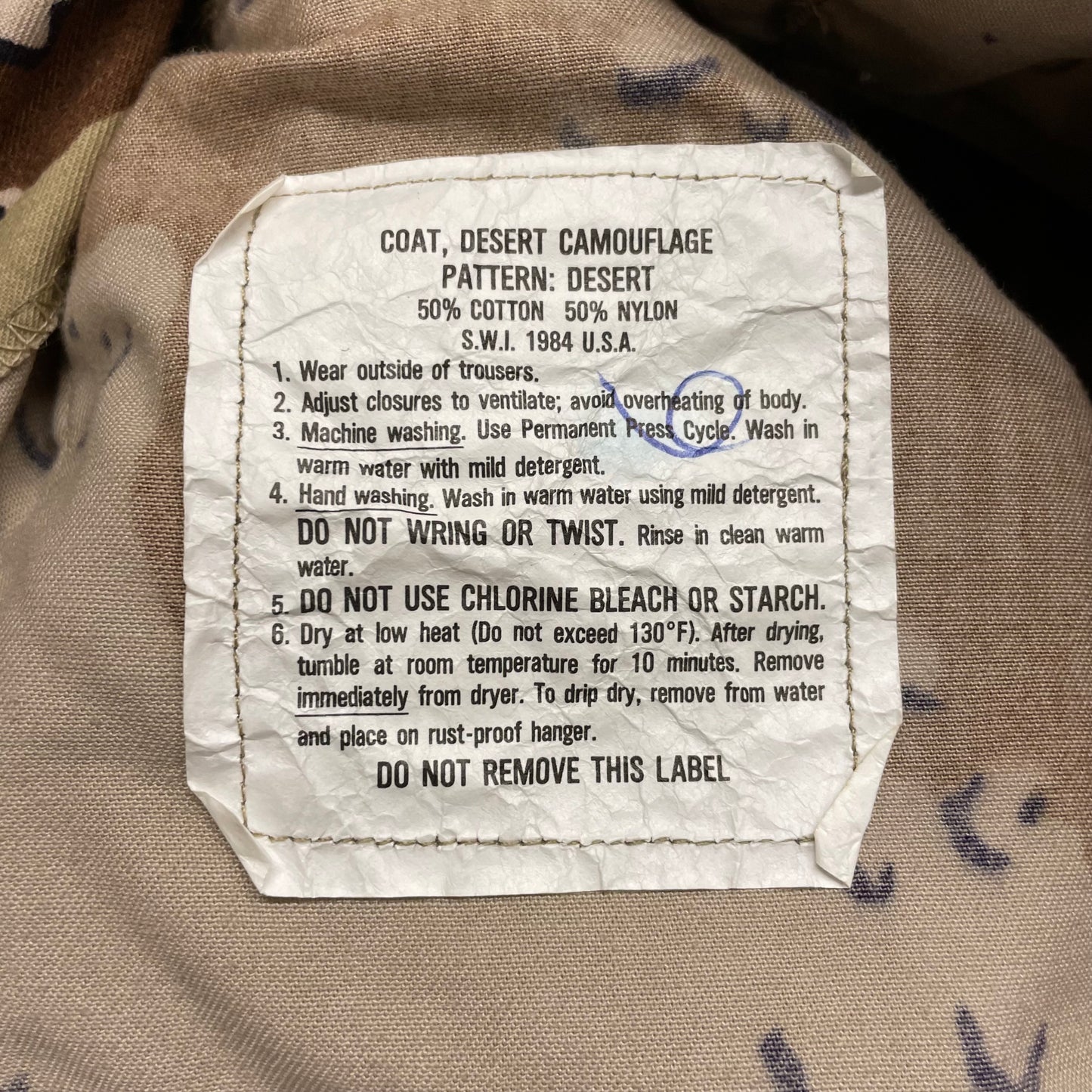 ‘84 Desert Camo Jacket Size M
