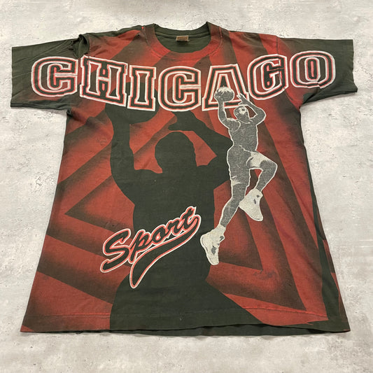 90s Chicago Basketball AOP T-Shirt Size Large