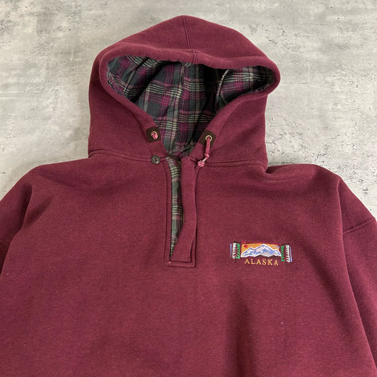 90's Alaska 1/4 Zip Hoodie size XL