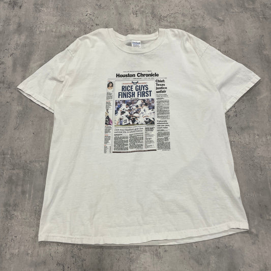 00s Rice Owls Newspaper Baseball Tshirt