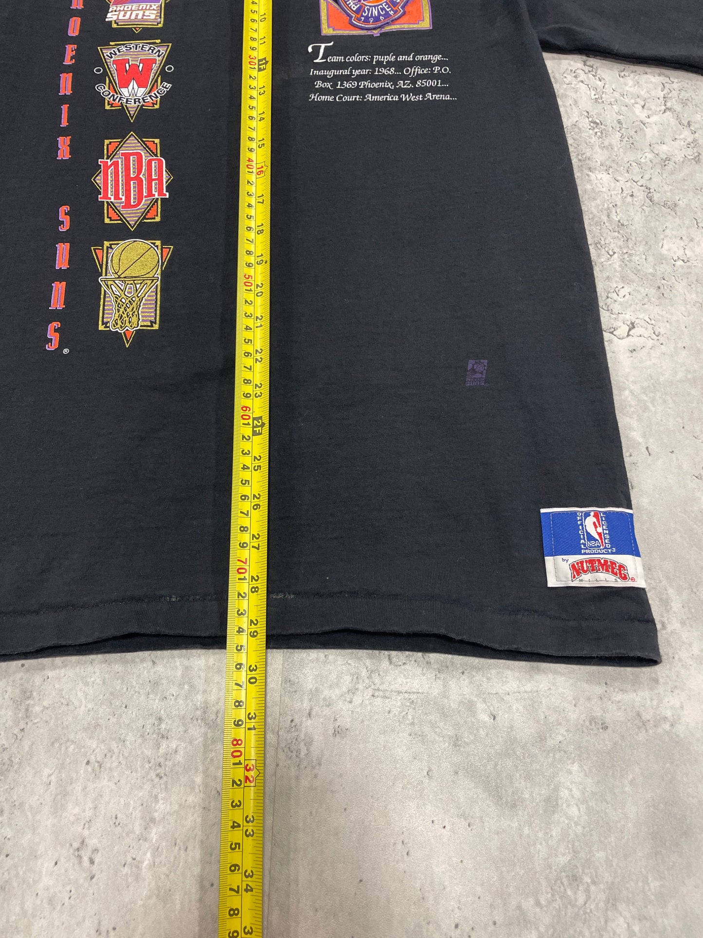 90s Pheonix Suns Nutmeg NBA Black Tshirt