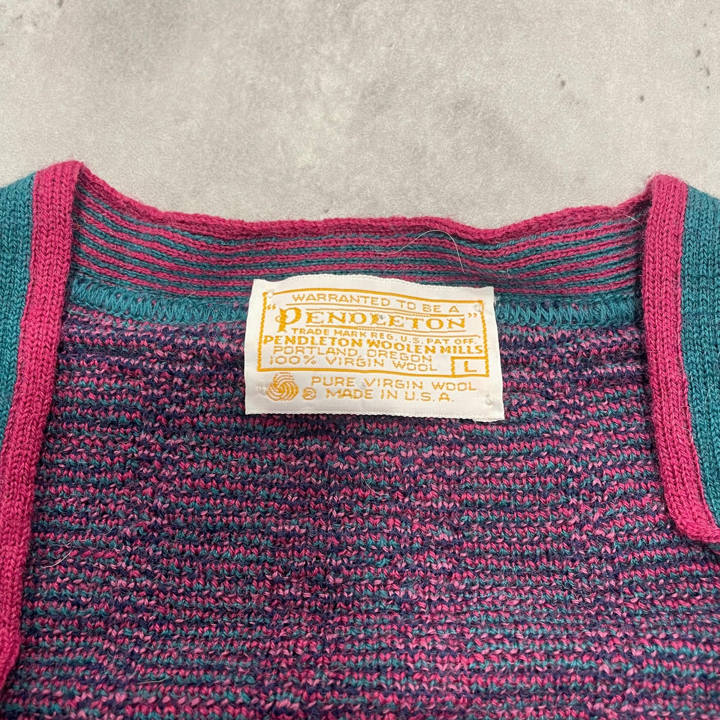 70s Pendleton Knit Wool Cardigan Size Large