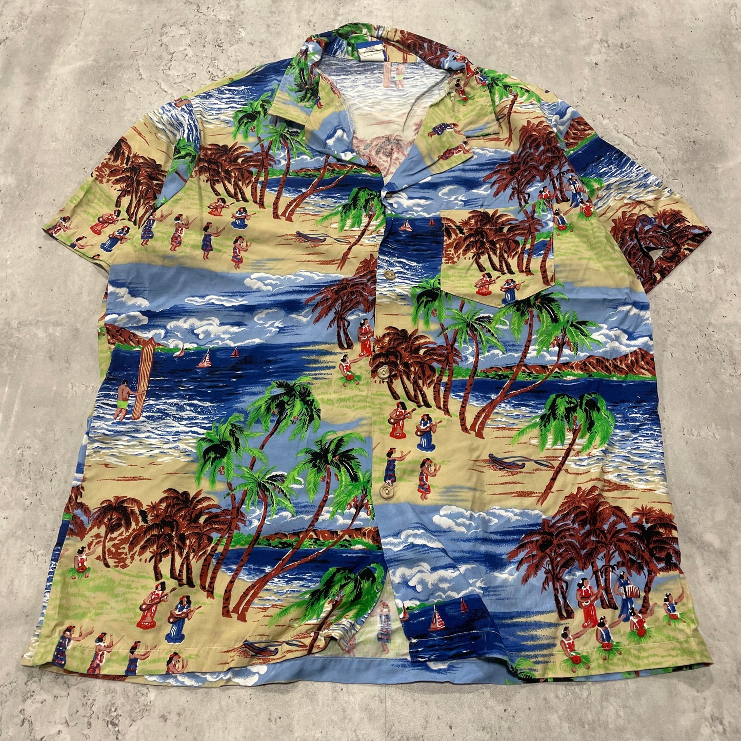 90s Ocean Pacific Rayon Hawaiian Shirt Size Large