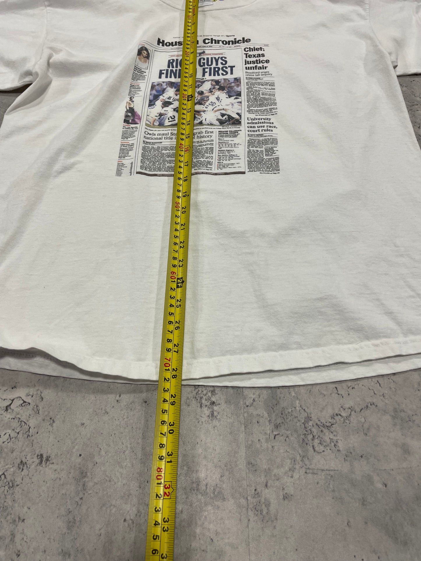 00s Rice Owls Newspaper Baseball Tshirt