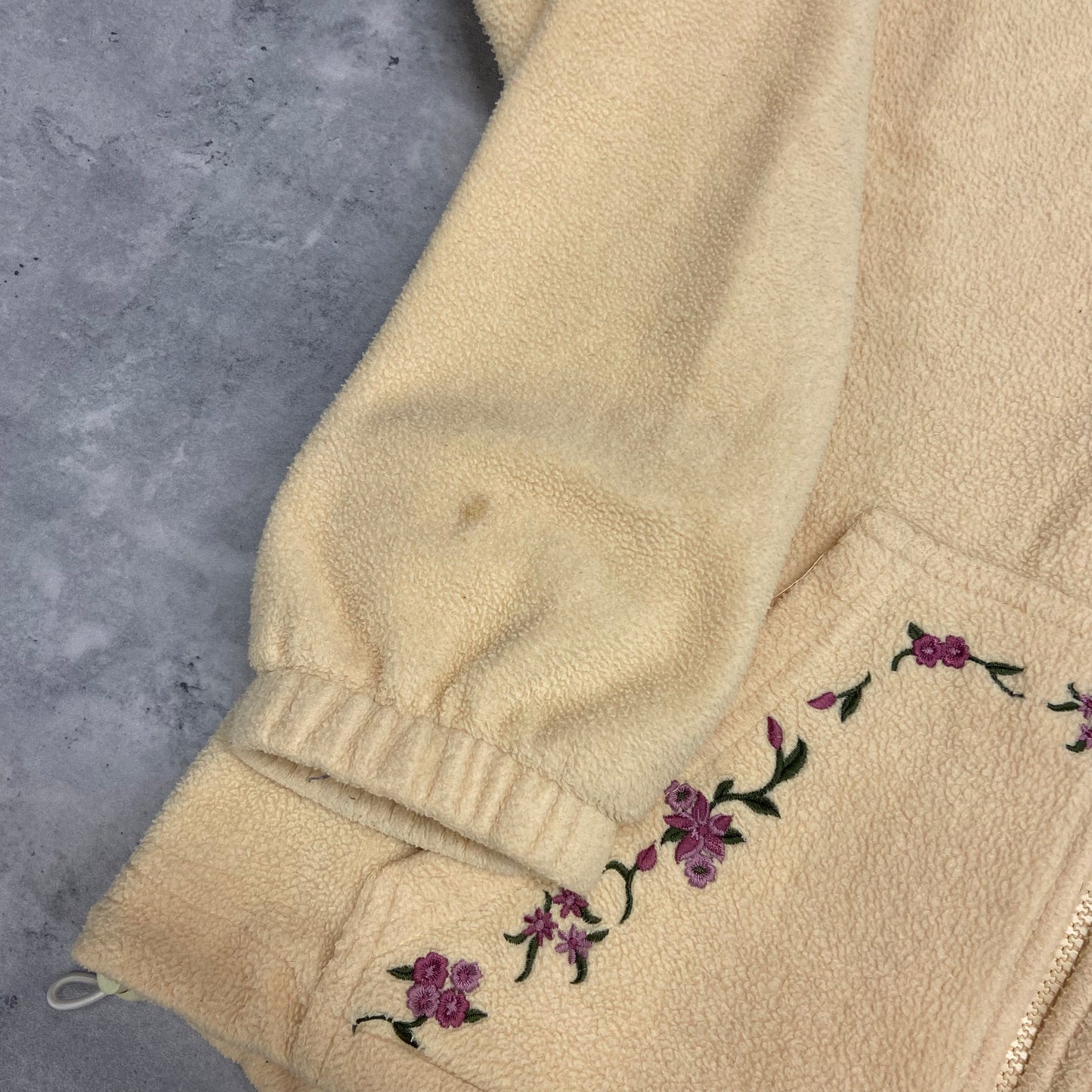 90s embroidered Fleece Zip Up Hoodie Sweater
